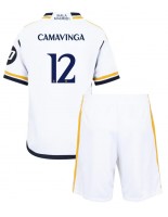 Real Madrid Eduardo Camavinga #12 Kotipaita Lasten 2023-24 Lyhythihainen (+ shortsit)